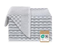 Vaily Premium Tea Towels Pack of 10 - Dry Towels Made of 100% Cotton Super Absorbent - Oeko-Tex Certified - 70 x 45 cm Grey