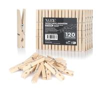 Vaily Wooden Clothes pegs - Strong Pegs with firm grip for laundry, washing line, handicrafts and decoration- Indoor and Outdoor Use - 120 pieces