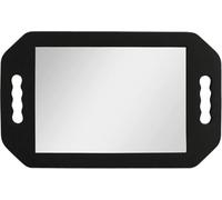 VAIN Professional Hairdressing Foam Mirror with Double Handles - Lightweight Black Handheld Barber and Salon Mirror for Viewing the Back of Haircuts