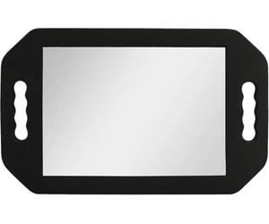 VAIN Professional Hairdressing Foam Mirror with Double Handles - Lightweight Black Handheld Barber and Salon Mirror for Viewing the Back of Haircuts