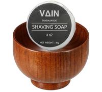 VAIN Wooden Shaving Bowl with Natural Shaving Soap | Unbreakable Wooden Shaving Dish for Men’s Wet Shave | Traditional Shaving Mug with Natural Soap for Rich Lather for Grooming