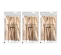Vaincre 300PCS Long Cotton Swabs - 6" Cleaning Cotton Swab Buds with Wooden Sticks, Microblading Eyeshadow Tip Applicators, Microswabs Swabsticks for Dogs Makeup Nail Art Tattoo Permanent Supplies