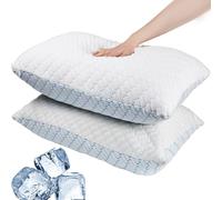 VAINOC Memory Foam Pillows Queen Size Set of 2, Adjustable Cooling Pillow for Side Back Stomach Sleepers with Washable Removable Cover