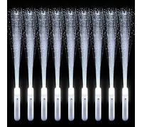 VAIPI 130 PCS Fiber Optic Wands for Wedding Bulk White Glow Stick LED Sparklers Fireworks Light Rod Party Favor Wands Flashing Sticks with 3 Light Modes for Dance Floor Props Interior Decor (130 Pcs)