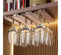 Vaisoeny 2 Pack Wine Glass Rack, Translucent Stemware Holder and Organizer for Kitchen and Bar (Amber)