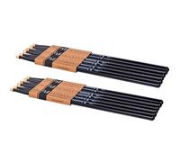 Vaisoeny Drumsticks, Lacquered 7A Classic Hard Maple Wood Drum Sticks, 6 Pair Drumsticks for Kids and Adult, Professional Musical Instrument Percussion Accessories (Black)