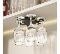 Vaisoeny Wine Glass Holder, 360 Rotating Wine Glass Rack Under Cabinet