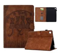 Vaitasy Case for Samsung Galaxy Tab A8 10.5 Inch 2022/2021 SM-X200/X205/X207 Cute Cat Silhouette Pattern PU Leather with Multi-Angle Folio Protective Case Galaxy Tab A8 Brown