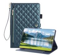 Vaitasy Case for Samsung Galaxy Tab S6 Lite 10.4 Inch 2024/2022/2020 Hand Strap Zip Document Slots Case Business PU Leather Protective Case for Galaxy Tab S6 Lite Green