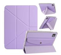 Vaitasy iPad Case 10.2 Inch iPad 9/8/7 Gen iPad Air 10.5" 2019, Multi-Angle Folding Stand Function Case with Back Wallet Cover for iPad 10.2 2021/2020/2019 - Purple