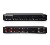 Vaiyer 6-Channel Speaker Selector with Volume Control - 900W Max Dual-Source Multi-Room Audio Distribution System with Impedance Matching and Independent Channel Control