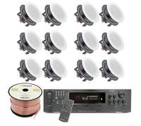 Vaiyer Home Theater System Kit, 6K Bluetooth Amplifier with 6000 Watts 5.25 inch, 12 x 175W Wall Without Frame and Surround Sound System