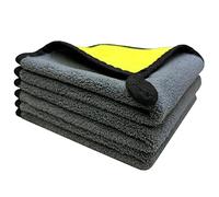 VAIYNWOM Set of 3 Microfibre Cloths, Very Soft Polishing Cloths, Lint-Free for Cleaning Car, Motorcycle, Interior, 30 x 30 cm, Yellow