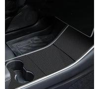 VAJDRTOA Compatible With Tesla Model 3 2017-2020 Center Console Wrap Premium ABS Matte Carbon Black Console Cover Interior Decoration WrapKit(Carbon streaks)
