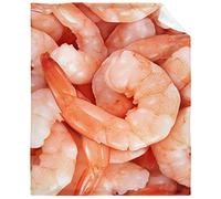 Vajrapani 3D Shrimp Blanket Red Seafood Realistic Food Flannel Throw,Soft Lightweight Aircraft Towel,Warm,All Season for Living Room,Bed,Sofa,Couch,Chair Small 50"x40"