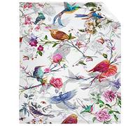 Vajrapani Humming Bird Flowers Blanket, Elegant Watercolor Floral Flannel Throw Blankets Home Living Room Bed Sofa Couch Dorm Office X-Small 40 x 30 inch Pets Size X-Small 40 x 30 inch Pets Size