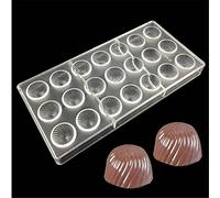 VAK Spiral Shape 21 Cells Chocolate Molds, Baking Chocolate Moulds, ice Pie Cake Pan Pastry Dessert Baking Tray, Bakeware Pan Pie Candy Chocolate Decoration Tools Baking Supplies - 14.5x28x2.5cm