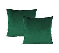 VAKADO Christmas Emerald Green 20x20 Velvet Cushion Covers Spring Decorative Square Soft Solid Cushion Cases Home Decoration for Couch Bed Patio Sofa Office Set of 2, Dark Green