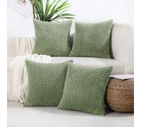 VAKADO Couch Sage Green Decorative Throw Pillow Covers 20x20 Set of 4 Spring Boho Corduroy Neutral Home Living Room Farmhouse Rustic Cushion Case Decor Square for Bed Sofa