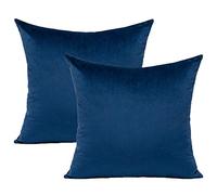 VAKADO Dark Blue Velvet Cushion Covers 20X20 Dark Blue Decorative Pillow Cases Soft Solid Square Home Decor for Couch Sofa Bedroom Car Set of 2