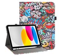 Vakarey Case Compatible with Samsung Galaxy Tab S10 Lite/S10 Fe Shockproof Cover for Samsung S10 Lite Tablet Case with Pen Holder,Graffiti