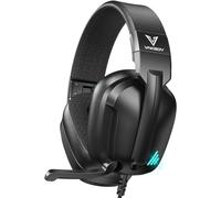 Vakedy Gaming Headset for PS4,PS5,Xbox Series X,PC,Switch,Gaming Headphones with Noise Canceling Microphone,Stereo Sound,Folding Design,3.5mm Audio Jack (Black)