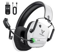 Vakedy Wireless Gaming Headset, 2.4GHz USB & Bluetooth Gaming Headphones with Mic, Ultra-Light, 50mm Drivers, Low Latency, 50Hr Battery Gamer Headset for PC, PS5, PS4, Mac, Switch (White/Black)