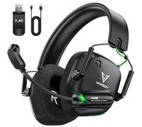 Vakedy Wireless Gaming Headset, 2.4GHz USB & Bluetooth Gaming Headphones with Mic, Ultra-Light, 50mm Drivers, Low Latency, 50Hr Battery Gamer Headset for PC, PS5, PS4, Mac, Switch (Black)