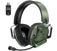 Vakedy Wireless Gaming Headset for PC, PS4, PS5, Mac, Switch, 2.4GHz USB Gaming Headphones with Microphone Bluetooth Gaming Headset 50mm Drivers, 50Hr Battery, Low Latency, Lightweigh - Green