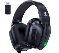 Vakedy Wireless Gaming Headset for PS5, PS4, PS4 Pro, Switch, Mac, Bluetooth Gaming Headphones with Noise Canceling Mic, Gamer Headphones for PC, 50Hr Battery (Black)
