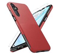 Vaki for Samsung Galaxy A16 5G Case with Screen Protector, Military Grade Protection A16 Protective Case Rugged PC Hard Silcone Shockproof Cover for Samsung A16 5G Phone Case (Red)