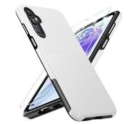 Vaki for Samsung Galaxy A55 5G Case with Screen Protector, Military Grade Protection A55 Protective Case Rugged PC Hard Silcone Shockproof Cover for Samsung A55 5G Phone Case (Silver)