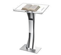 Vakiorn Acrylic Clear Podium Stand, 43” Pulpit for Churches, Modern Lectern for Classroom, Conference, Wedding and More (Silvery)