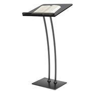 Vakiorn Acrylic Podium with Iron Stable Base & Pen Slot, Black Pulpit Lectern with 10mm Thickened Acrylic Reading Platform, Podium Stand for Church, Lecture, Wedding, Classroom(16 "x24 "x 45")
