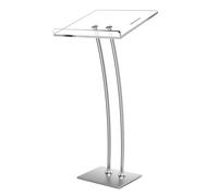 Vakiorn Acrylic Podium with Iron Stable Base & Pen Slot, Church Pulpit Lectern with 10mm Thickened Acrylic Reading Platform, Podium Stand for Church, Lecture, Wedding, Classroom(16 "x24 "x 45")