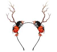 Vakkery Light Up Halloween Headband LED Pumpkin Antler Headbands Flashing Party Festival Hair Accessories for Women and Girls