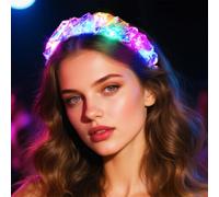 Vakkery Light Up Headband LED Flash Glowing Hair Bands Headbands Laser Hair Hoop for Nightclub Costume Headwear Festival Party Hair Accessories for Women
