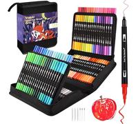 VAKKI 120 Dual Tip Colouring Pens, Felt Tip Brush Drawing Art Pen for Painting, Writing, Drawing, Sketching