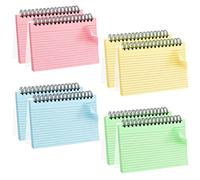 Vakki 400 PCS Index Cards Colored Revision Card 3x5 Flash Cards Spiral Ruled Revision Lined Record Note Taking Cue Note for School Learning Memo DIY
