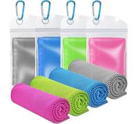 VAKKI Cooling Towel 4 Pack A (40"x12"), Ice Cold Sports Sweat Towels for Coolings Scarf Neck,Forehead, Wristband, Bandana, Stay Cool from Over Heating During Sport and Exercise