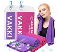 VAKKI Cooling Towels, 2 Pack (40"X12")-100 * 30cm | Cool Towels for Neck,Quick Dry Cold Ice Towel for Hot Weather, Activities for Golf, Yoga, Gym, Workout, Camping, Running