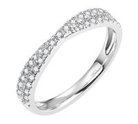 VAKKI Crossover Ring with Round Cubic Zirconia Women's Wedding Ring Size L 1/2