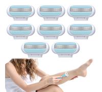 Vakler 8PCS Replacement Razor Blades Compatible with Gillette Venus | Razor Blades for Women Extra Smooth Women's Razor Blade Refill Pubic Hair Razor 3 Layer Blade Pivoting Head Effortless Glide