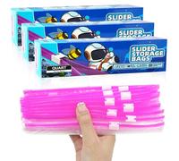 VAKOWOO 60 Pcs Food Storage Freezer Bags(1L), Reusable Zip Lock Bags with Expandable Bottom, Heavy Duty Zip Seal Food Container for Fruits, Vegetables, Meat, Grains, Snacks