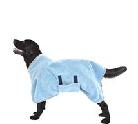 VAKOWOO Dog Drying Coat, Dog Towelling Drying Coat, Microfibre Dressing Gown Drying Towel Bath Robe Bathrobe for Small Medium Dogs, Super Absorbent & Fast Drying, Adjustable Collar and Waist (M)