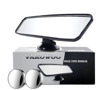 VAKOWOO Rear View Mirror for Driving Test, Driving Instructor Learner Examiner Mirror, Adhesive Interior Suction Cup Rearview Car Mirror for Driving Lesson with 2 Pcs Blind Spot Mirrors (200 X 62 mm)