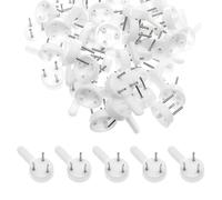 VAKTOK 50pcs Plastic Hardwall & Drywall Hooks, White, Lightweight, Strong, Traceless, for Photo Frames, Paintings, Decorations, 0.6g, 50 Count