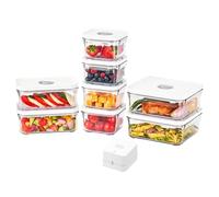 VAKUEN Premium Airtight Food Storage Containers, Mini 9P/SET include Vacuum Sealer, Smart One-Click Seal Lid, No Hinges, 100% Leak Proof, BPA-FREE, Dishwasher, Freezer & Microwave Safe