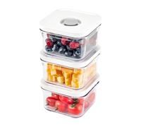 VAKUEN Premium Airtight Food Storage Containers, Mini Square 3pc/set(0.32qt), Smart One-Click Seal Lid, No Hinges, 100% Leak Proof, BPA-FREE, Dishwasher, Freezer & Microwave Safe