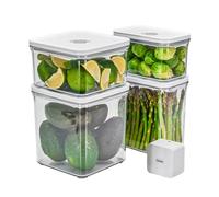 VAKUEN Premium Airtight Food Storage Containers & Vacuum Sealer Machine Starter Set, 4-piece Container with Sealer, 100% Leak Proof,Keep food fresh up to 5 times longer than non-vacuum strorage.